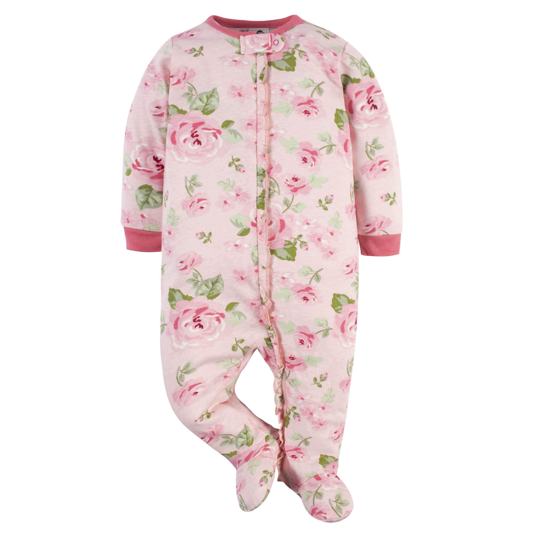 4-Pack Baby Girls Floral & Kitty Sleep 'n Plays-Gerber Childrenswear