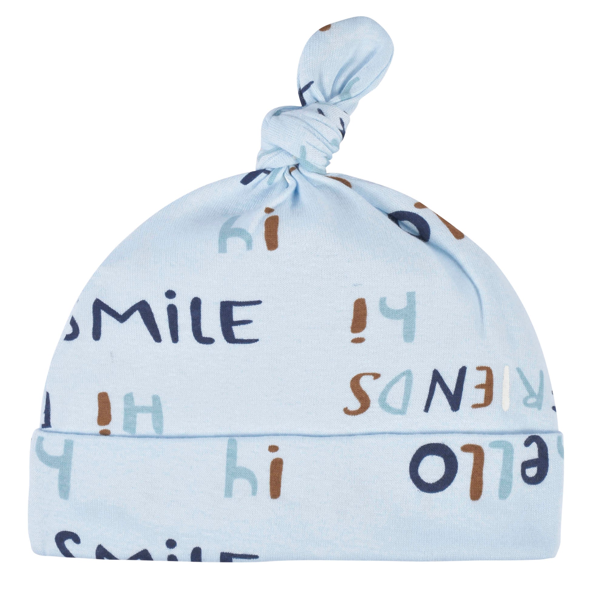 3-Piece Baby Boys Comfy Stretch "Smile" Long Sleeve Shirt, Footed Pant, & Cap Set-Gerber Childrenswear