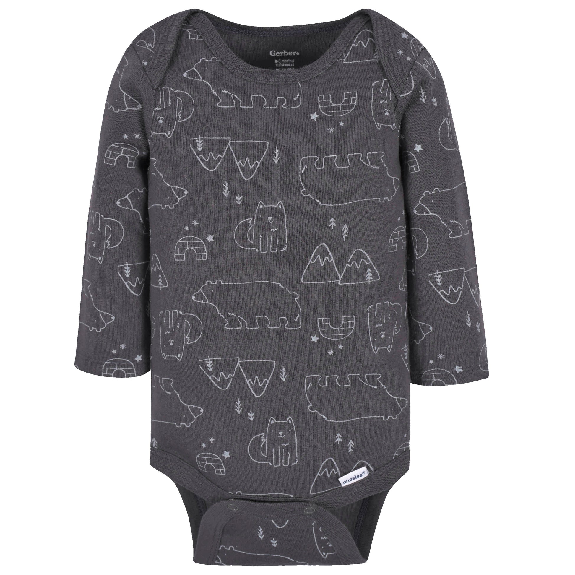 3-Pack Baby Boys Polar Pals Long Sleeve Onesies® Bodysuits