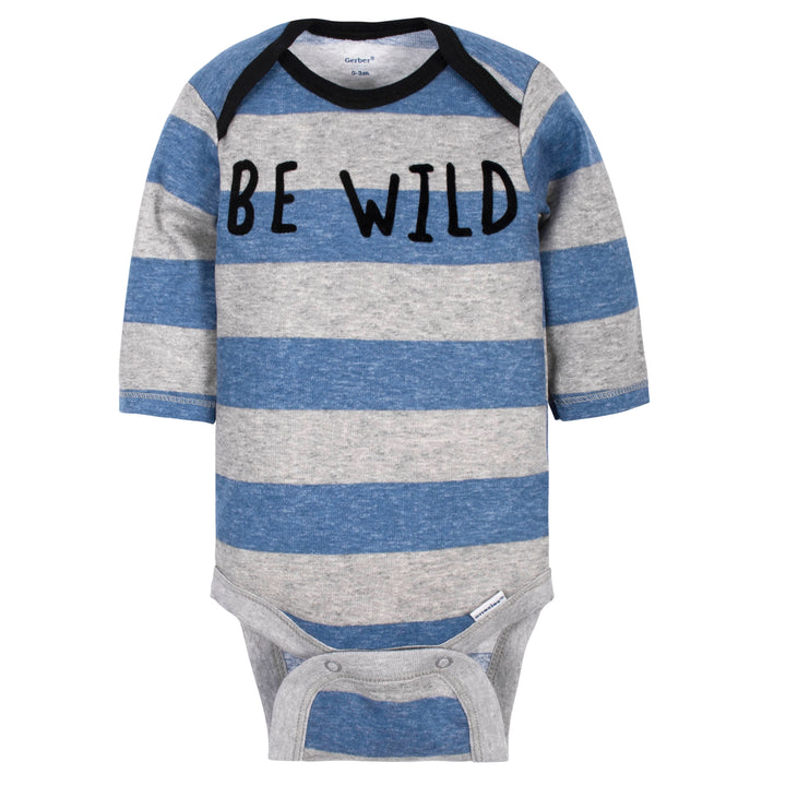 5-Pack Baby Boys Raccoon Long Sleeve Onesies® Bodysuits-Gerber Childrenswear