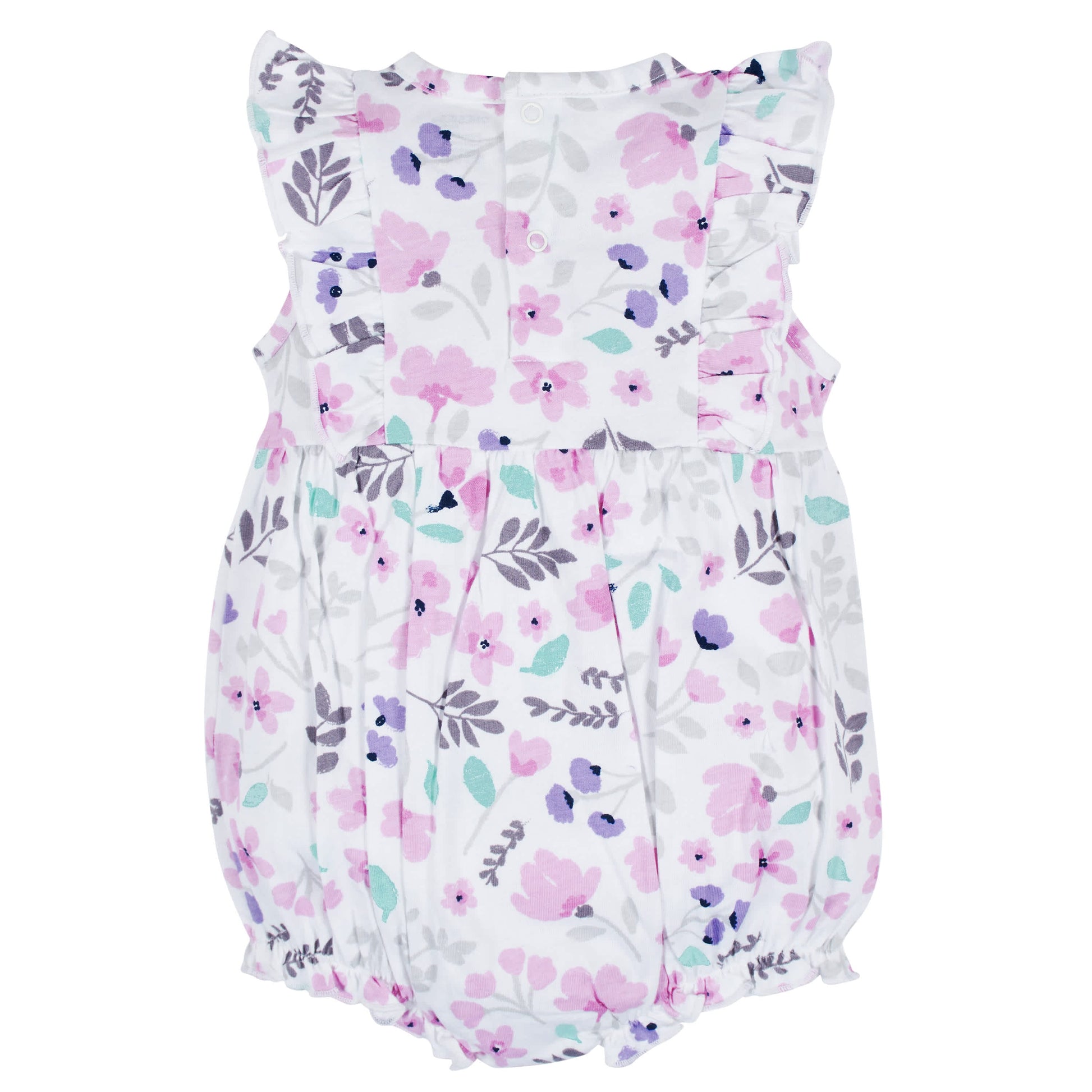 3-Pack Baby Girls Rainbow Floral Rompers