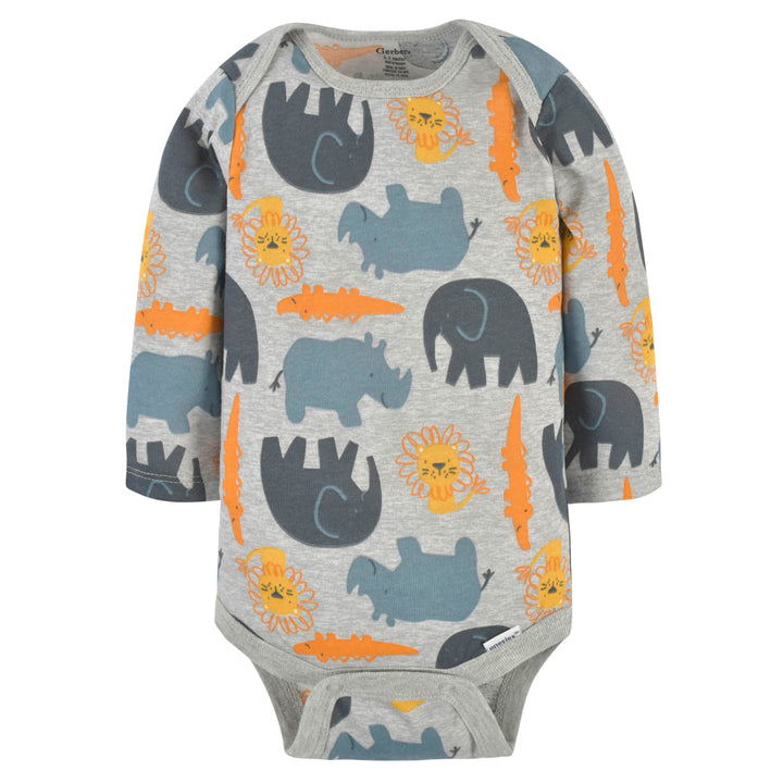 3-Pack Baby Boys Roaring Adventure Long Sleeve Onesies® Bodysuits-Gerber Childrenswear