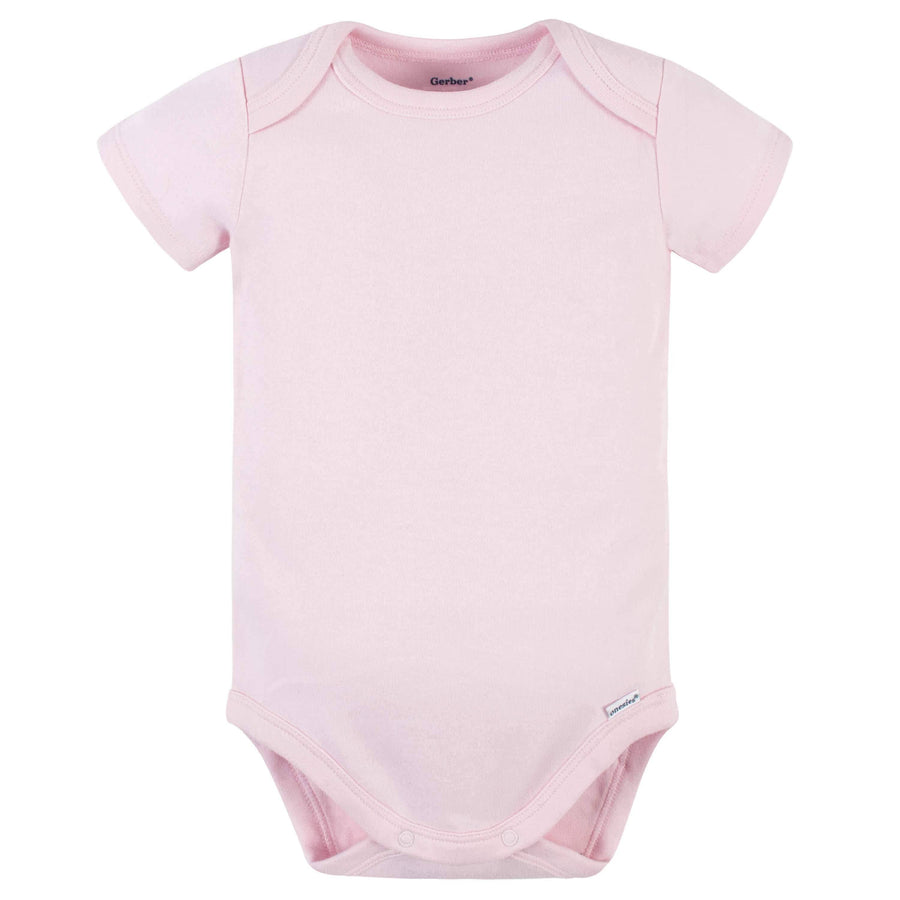 5-Pack Baby Light Pink Premium Short Sleeve Onesies® Bodysuits – Gerber ...