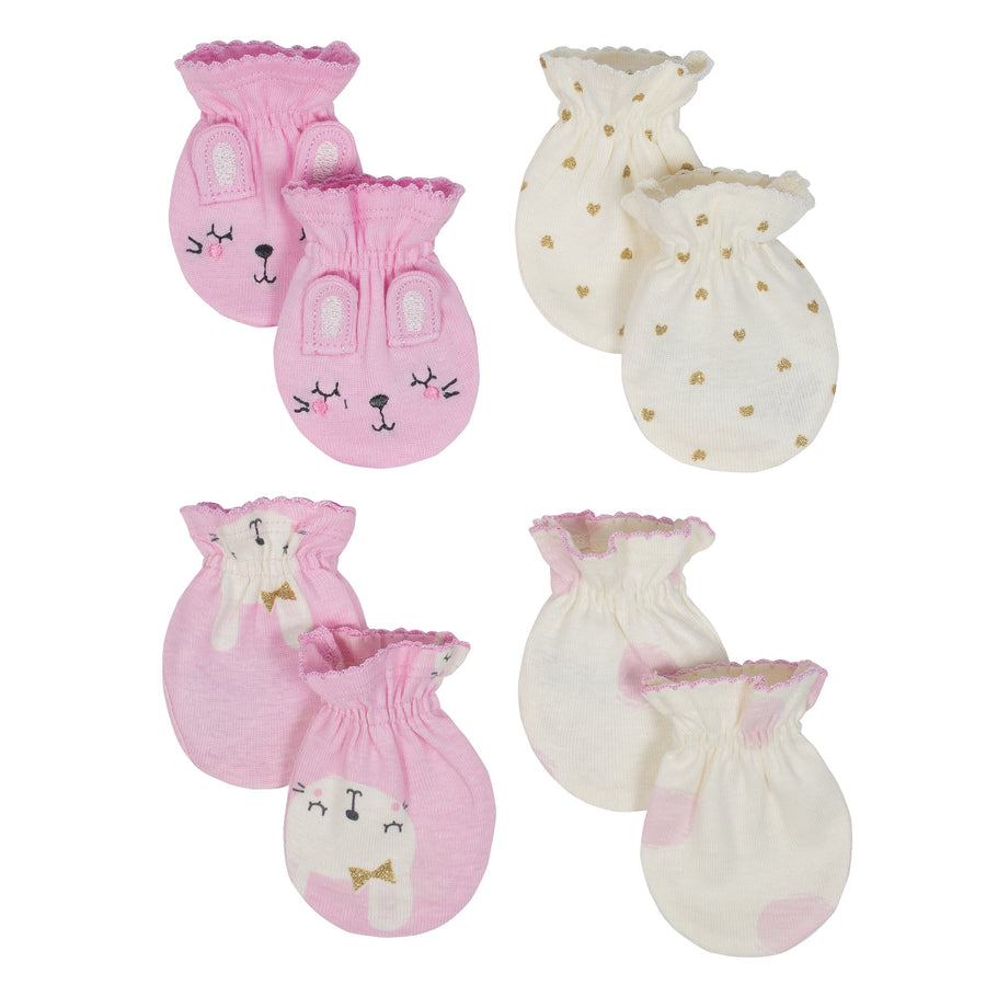 Baby Girl 4-pack Bunny Mittens-Gerber Childrenswear