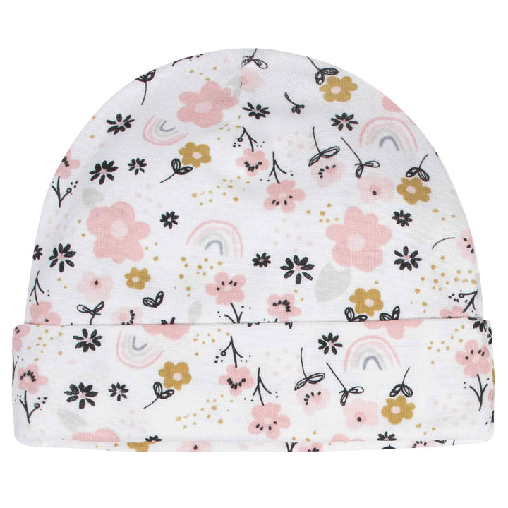 Gerber® 4-Pack Baby Girls Bear Caps-Gerber Childrenswear