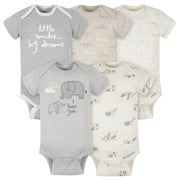 5-Pack Baby Neutral Safari Short Sleeve Onesies® Bodysuits-Gerber Childrenswear