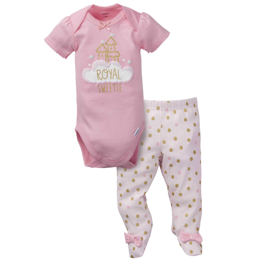 2-Piece Baby Girls Princess Bodysuit and Pant Set-Gerber Childrenswear