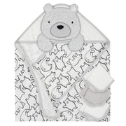 4-Piece Boys Bear Hooded Towel and Washcloths Set-Gerber Childrenswear