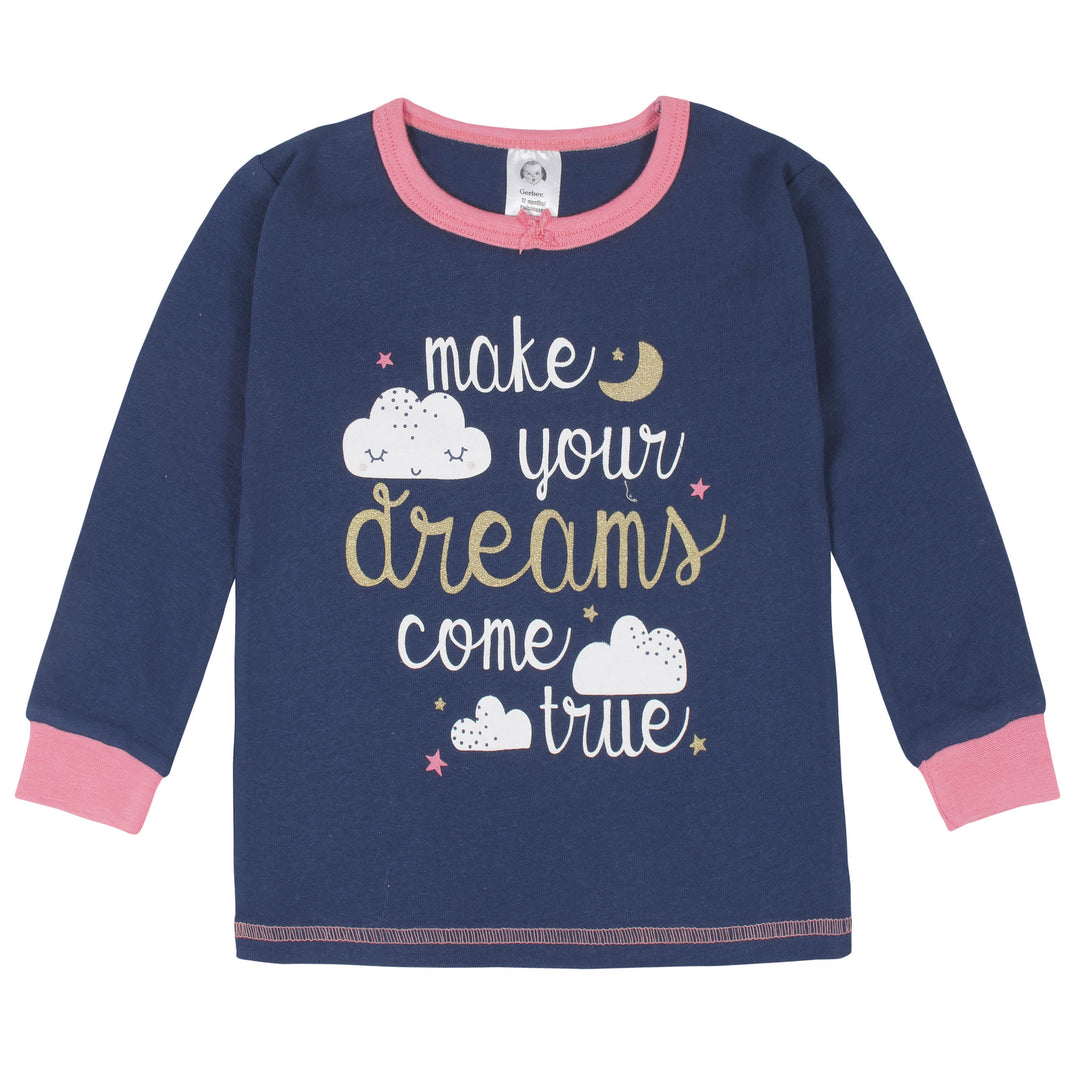 4-Piece Baby & Toddler Girls Dreams Snug Fit Cotton Pajamas-Gerber Childrenswear