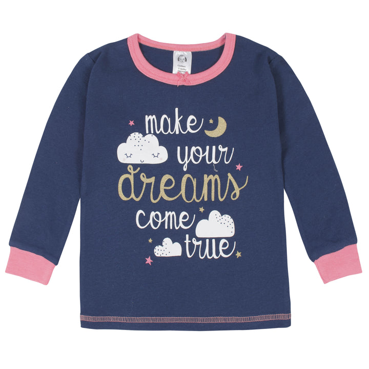 4-Piece Baby & Toddler Girls Dreams Snug Fit Cotton Pajamas-Gerber Childrenswear
