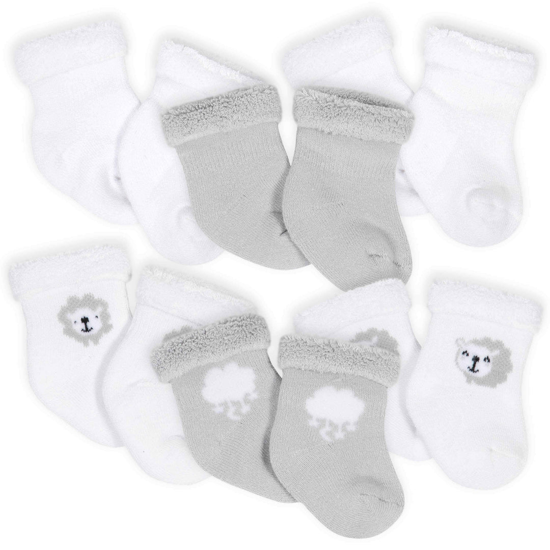 Gerber® 6-Pack Baby Neutral Sheep Wiggle-Proof® Terry Bootie Socks-Gerber Childrenswear