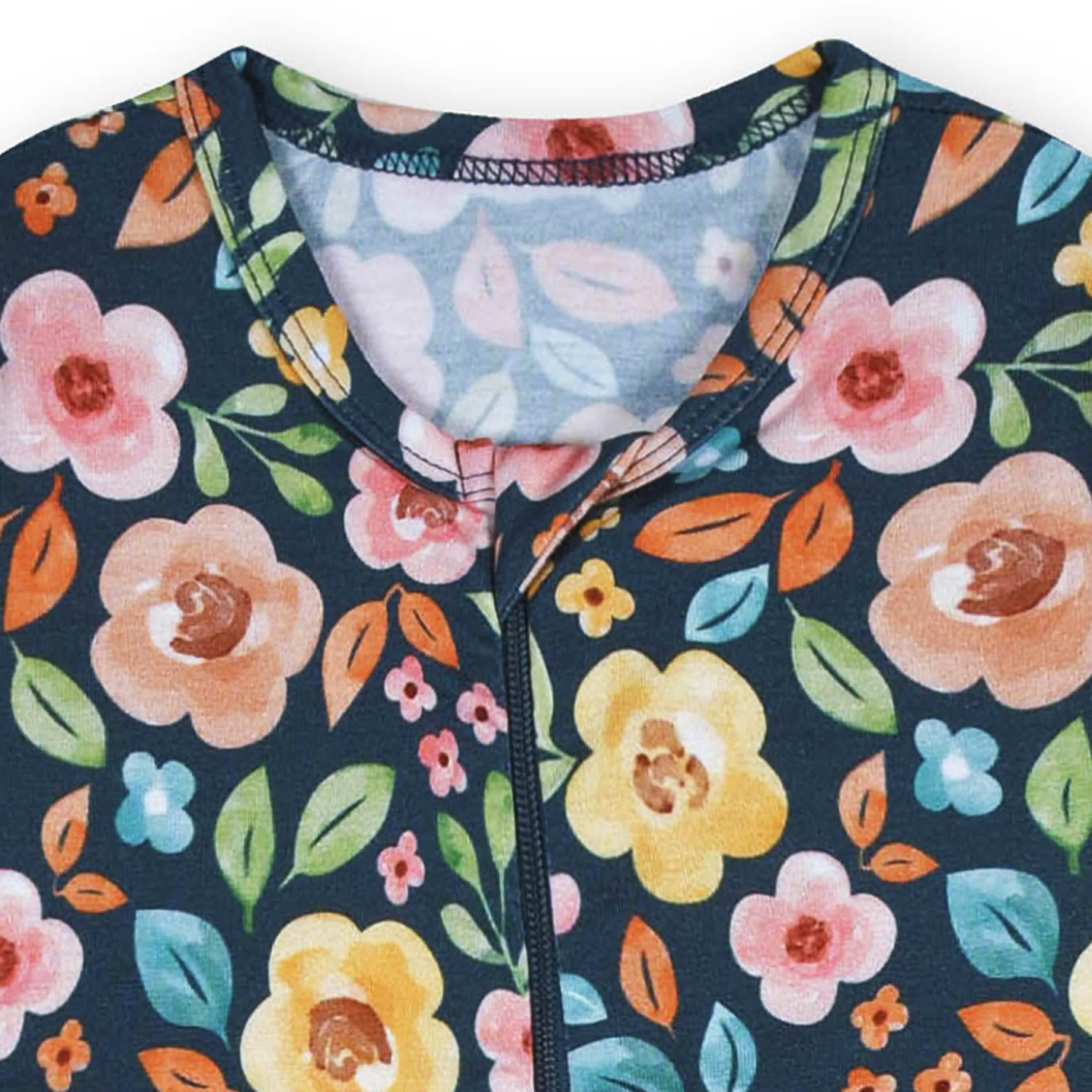 Baby & Toddler Girls Midnight Floral Buttery-Soft Viscose Made from Eucalyptus Snug Fit Footed Pajamas