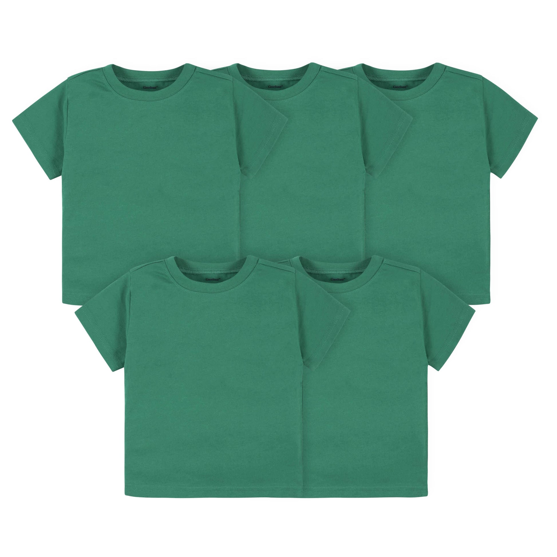5-Pack Baby & Toddler Kelly Green Premium Short Sleeve Tees-Gerber Childrenswear