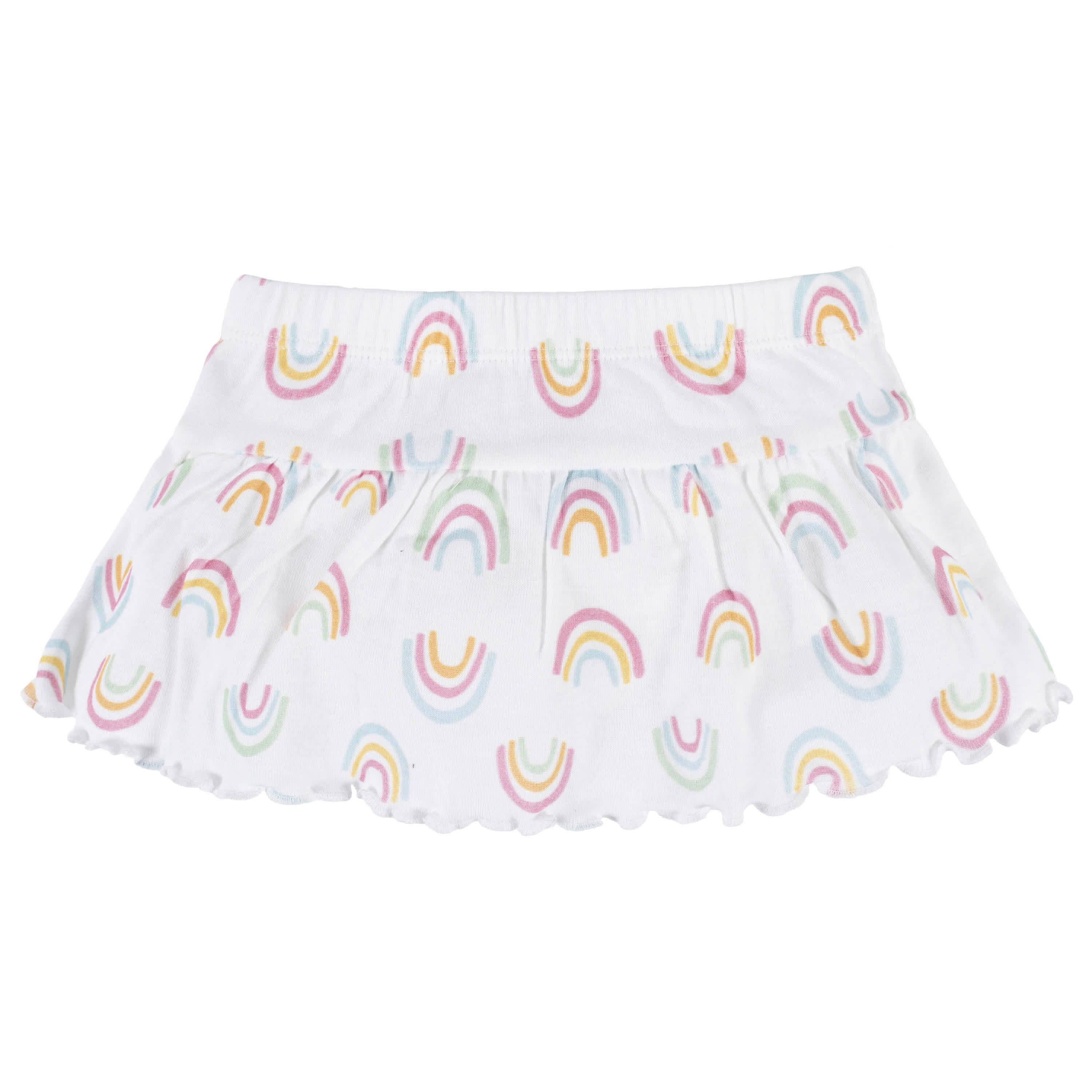 4-Piece Baby Girls Dots Of Rainbows Onesies® Bodysuit, Tee, Skort & Pant Set-Gerber Childrenswear