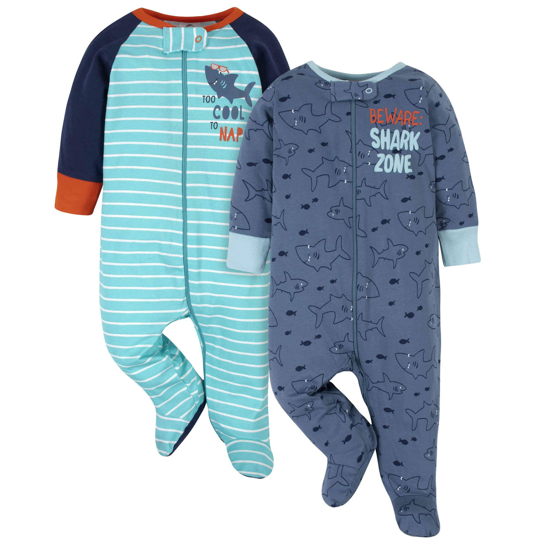 2-Pack Baby Boys Cool Shark Zone Sleep 'n Plays-Gerber Childrenswear