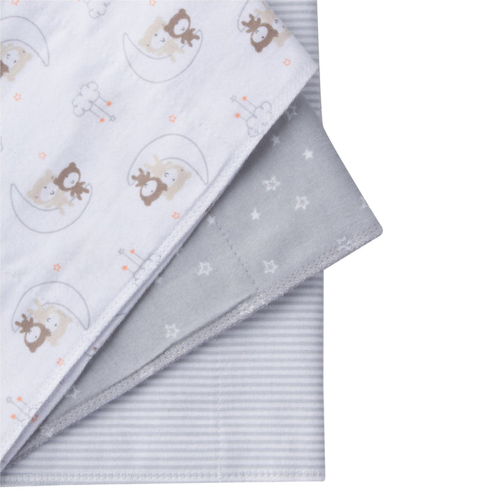 Gerber Newborn Baby Unisex Assorted Flannel Burp Cloths, 3-Pack-Gerber Childrenswear