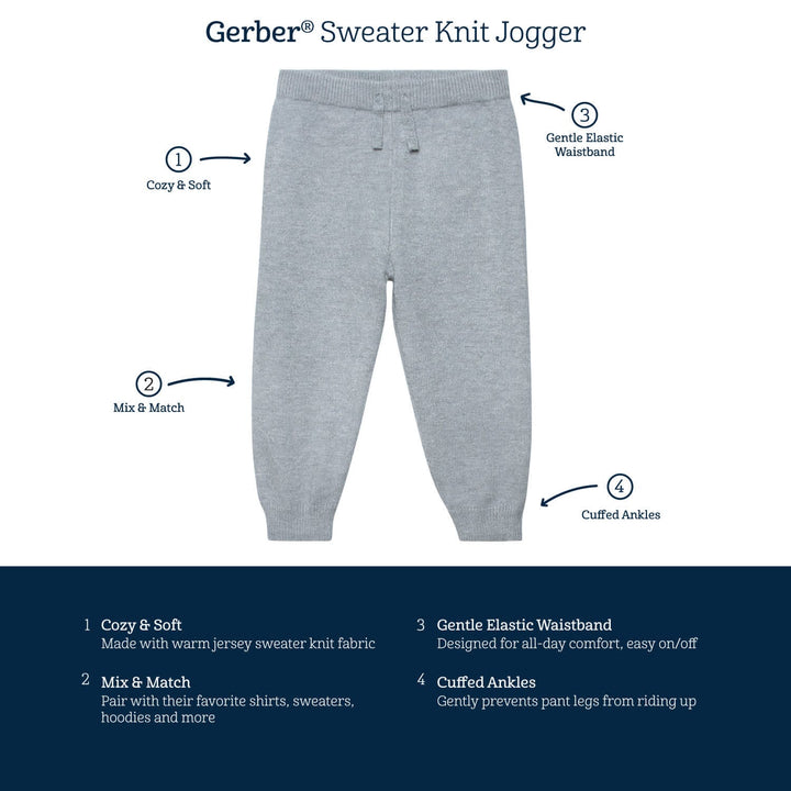 Infant & Toddler Boys Blue Sweater Knit Jogger-Gerber Childrenswear