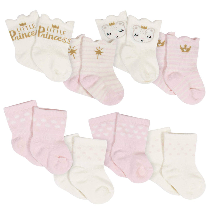 8-Pack Baby Girls' Mary Jane Wiggle-Proof® Jersey Crew Socks-Gerber Childrenswear
