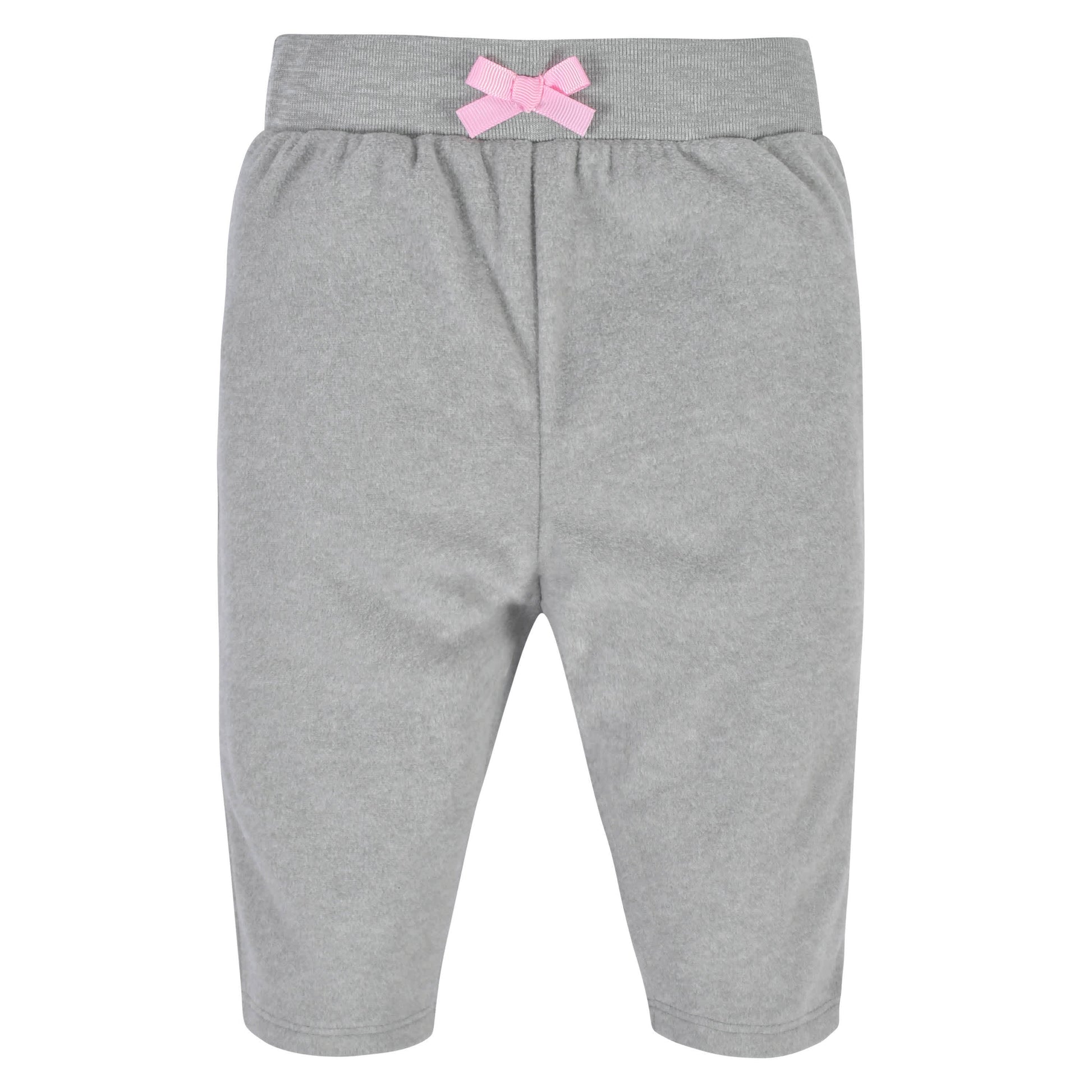 4-Pack Baby Girls Pink, Gray, & Black Microfleece Pants-Gerber Childrenswear
