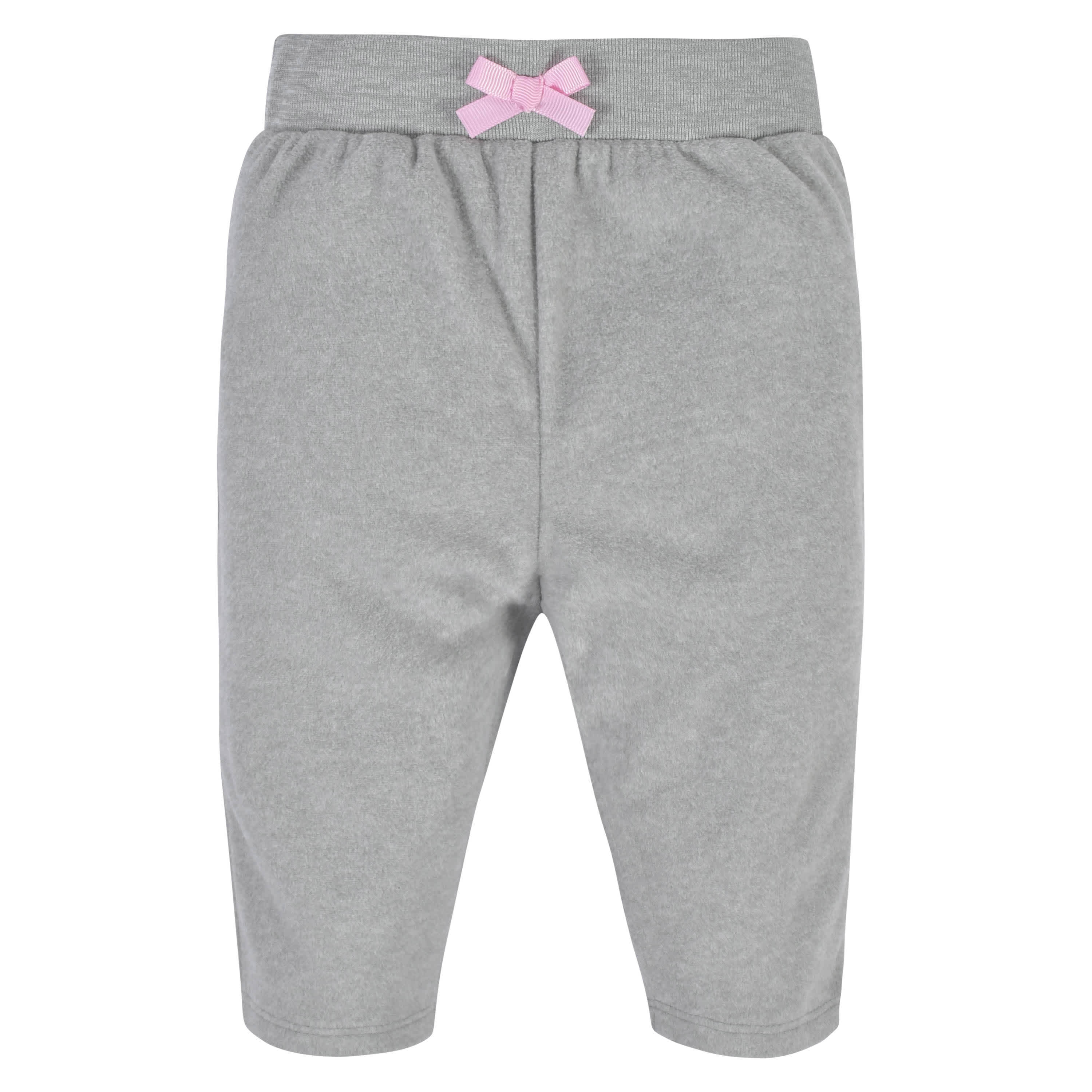 4-Pack Baby Girls Pink, Gray, & Black Microfleece Pants-Gerber Childrenswear
