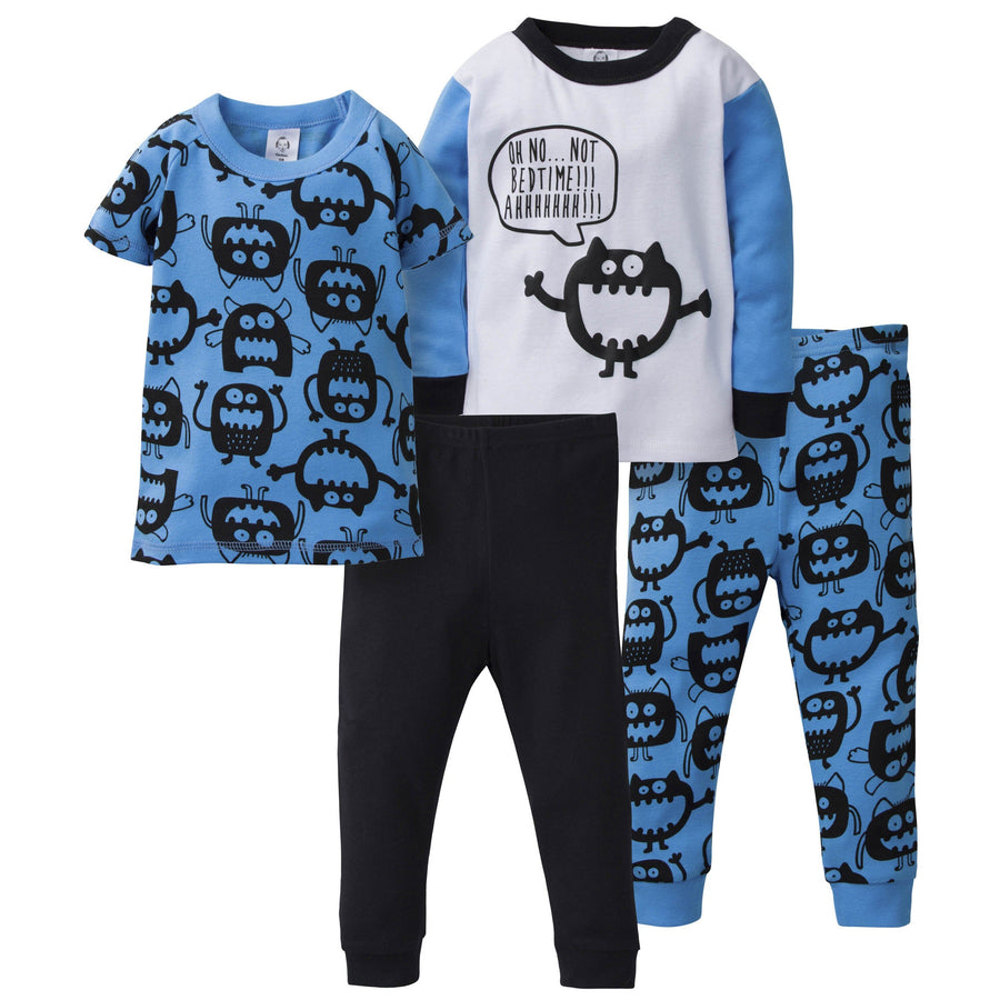 4-Piece Boys Cotton Pajamas - Not Bedtime-Gerber Childrenswear