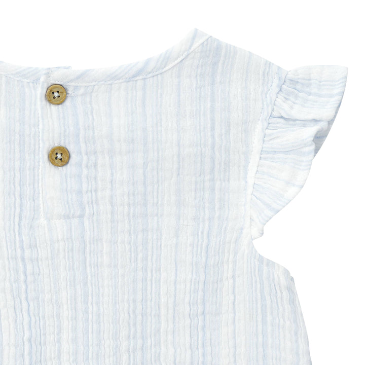 Infant & Toddler Girls Striped Gauze Flutter Sleeve Top-Gerber Childrenswear