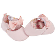 Baby Girls Pink Bow Jersey Shoes