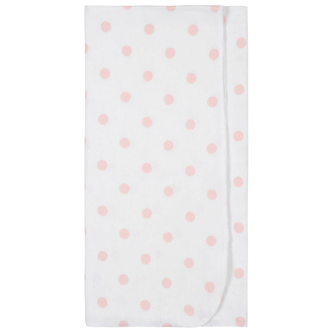 4-Pack Baby Girls Love You Organic Flannel Receiving Blankets