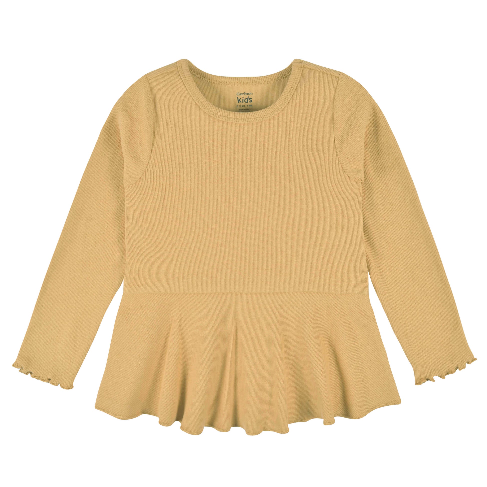 2-Pack Infant & Toddler Girls Mustard & Plum Floral Peplum Tops