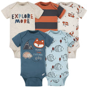 5-Pack Baby Boys Fox Short Sleeve Onesies® Bodysuits-Gerber Childrenswear