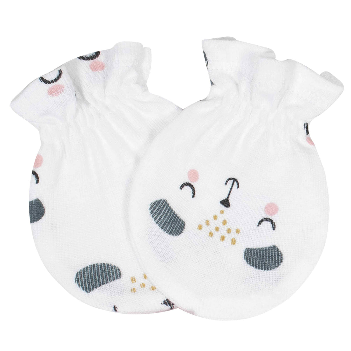 8-Piece Baby Girls Bear Caps & Mittens Set-Gerber Childrenswear