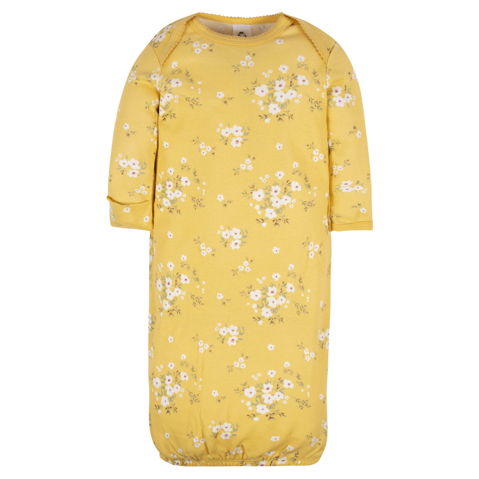 4-Pack Baby Girls Golden Floral Gowns