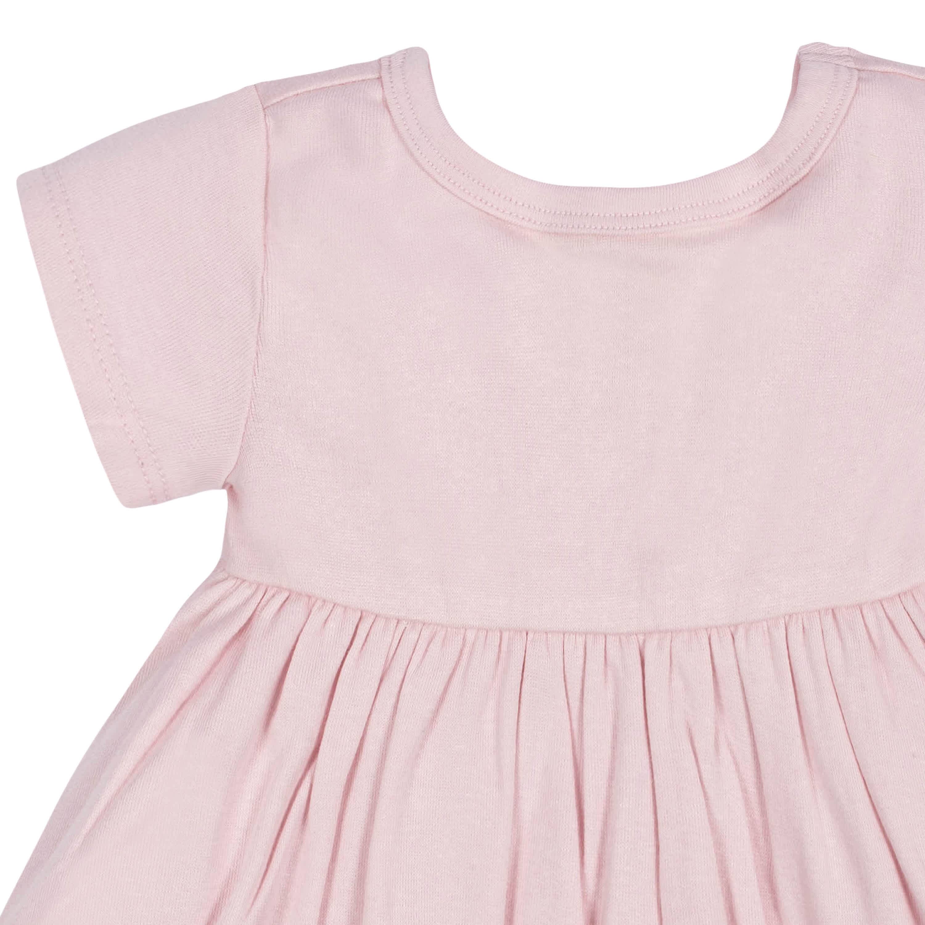 2-Pack Baby Girls Gray Floral Short Sleeve Dresses-Gerber Childrenswear