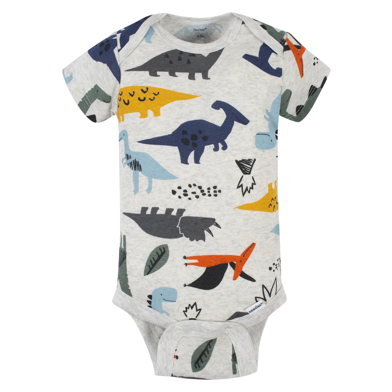5Pack Baby Boys Dino Short Sleeve Onesies® BodysuitsN Gerber