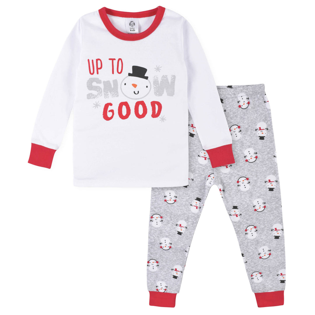 2-Piece Baby & Toddler Neutral Snowman Snug Fit Cotton Pajamas-Gerber Childrenswear