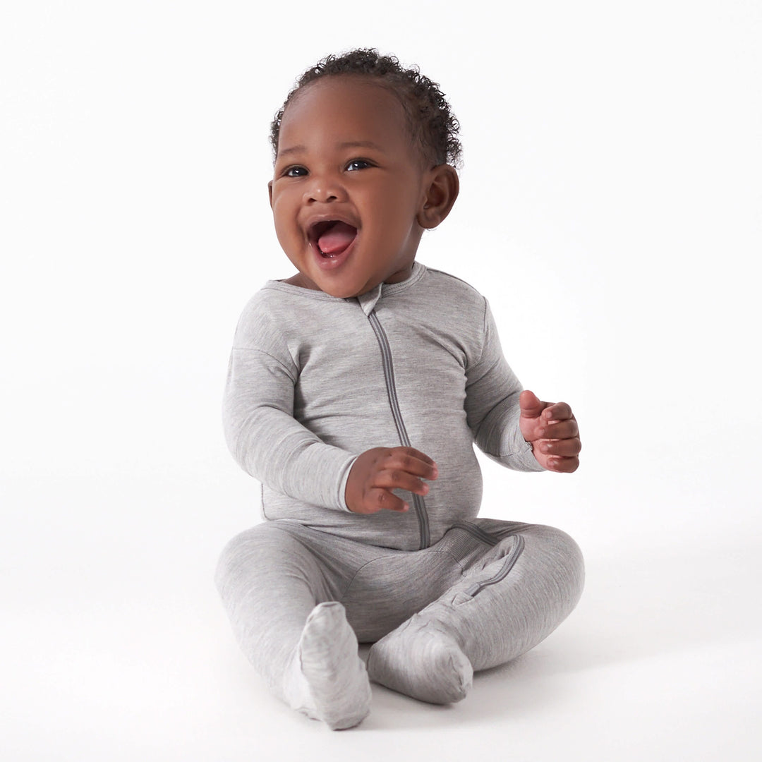 Baby & Toddler Gray Heather Buttery-Soft Viscose Made from Eucalyptus Snug Fit Footed Pajamas