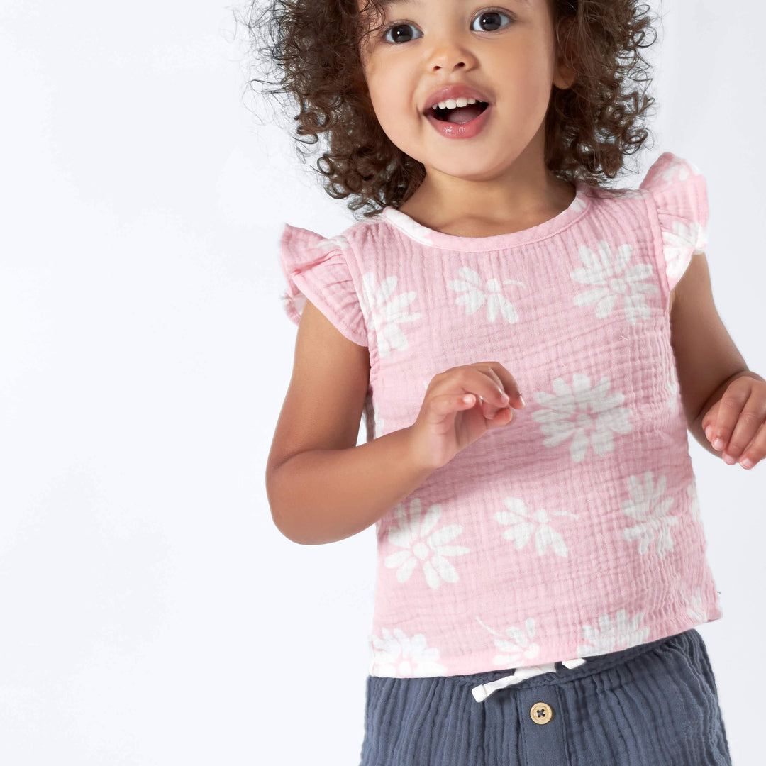 Infant & Toddler Neutral Slate Blue Gauze Shorts-Gerber Childrenswear