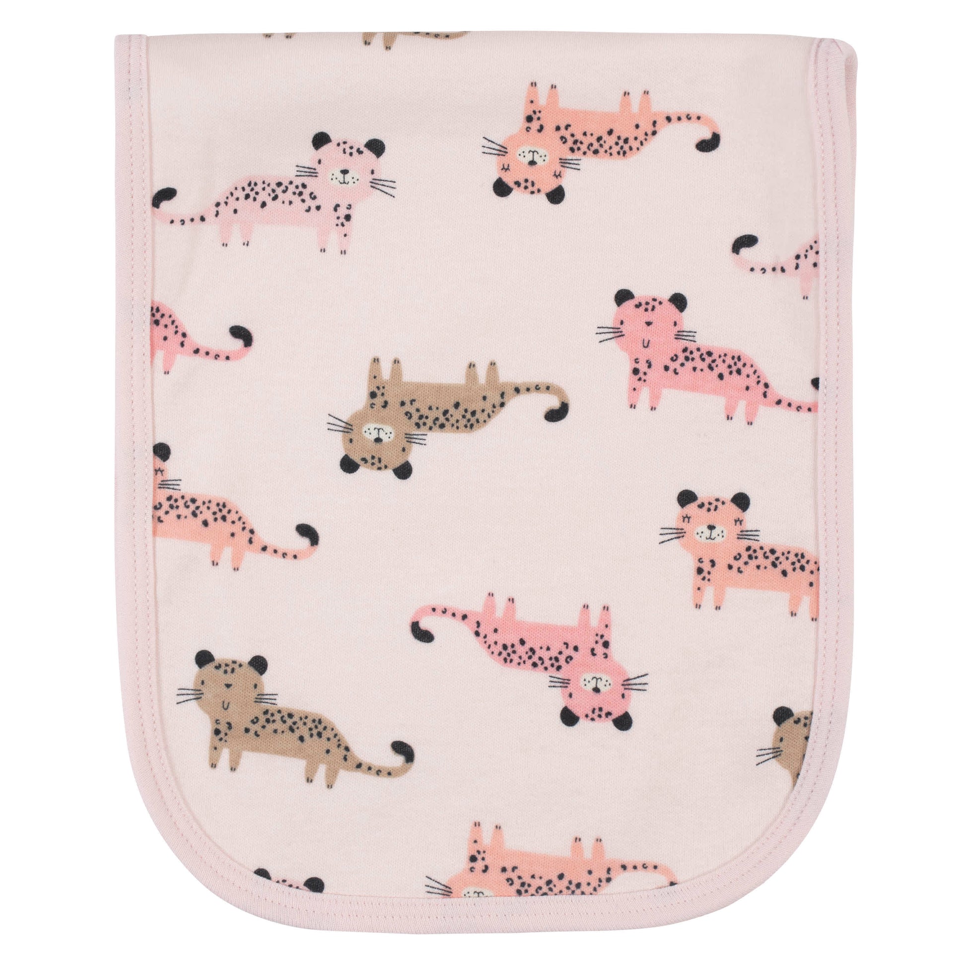 7-Piece Baby Girls Leopard Terry Bibs & Terry Burp Cloths Set-Gerber Childrenswear