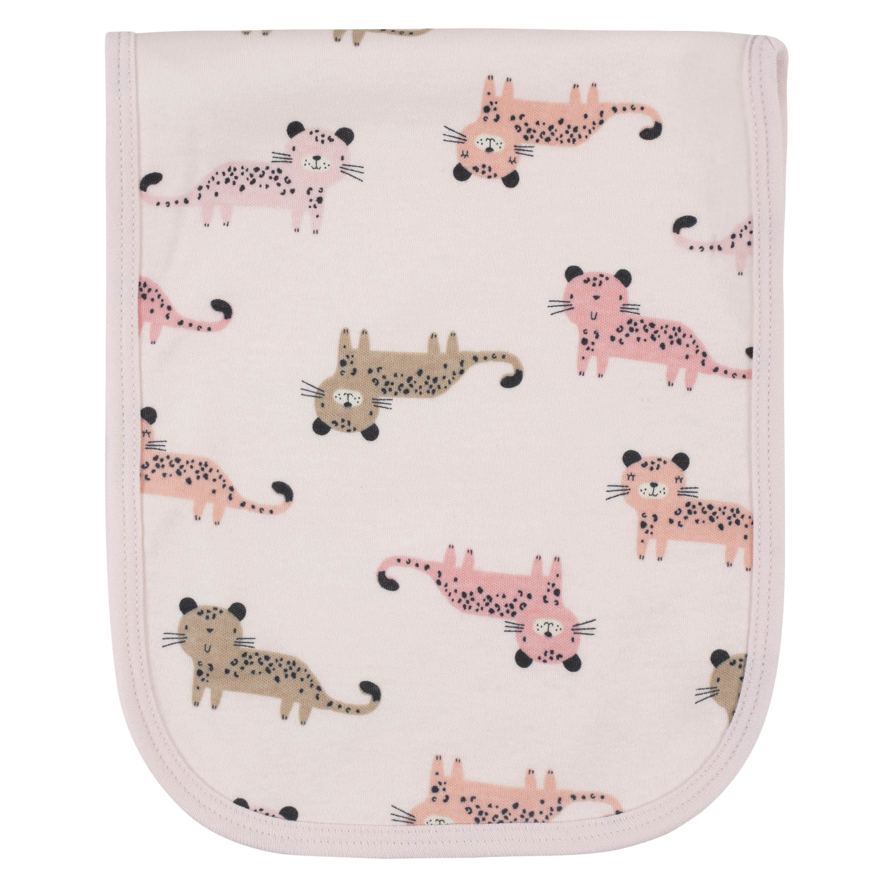 7-Piece Baby Girls Leopard Terry Bibs & Terry Burp Cloths Set-Gerber Childrenswear