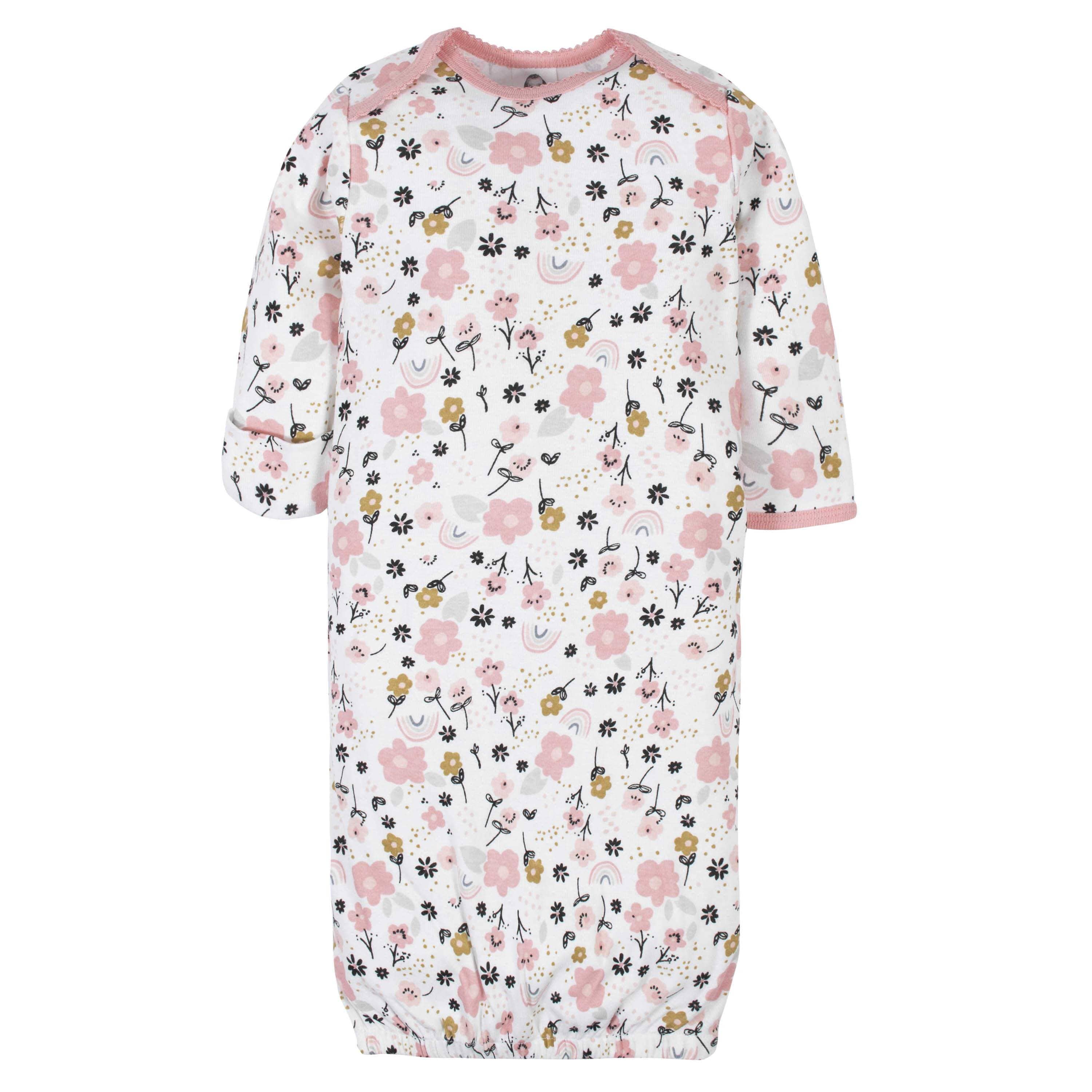 Gerber® 4-Pack Baby Girls Bear Gowns-Gerber Childrenswear