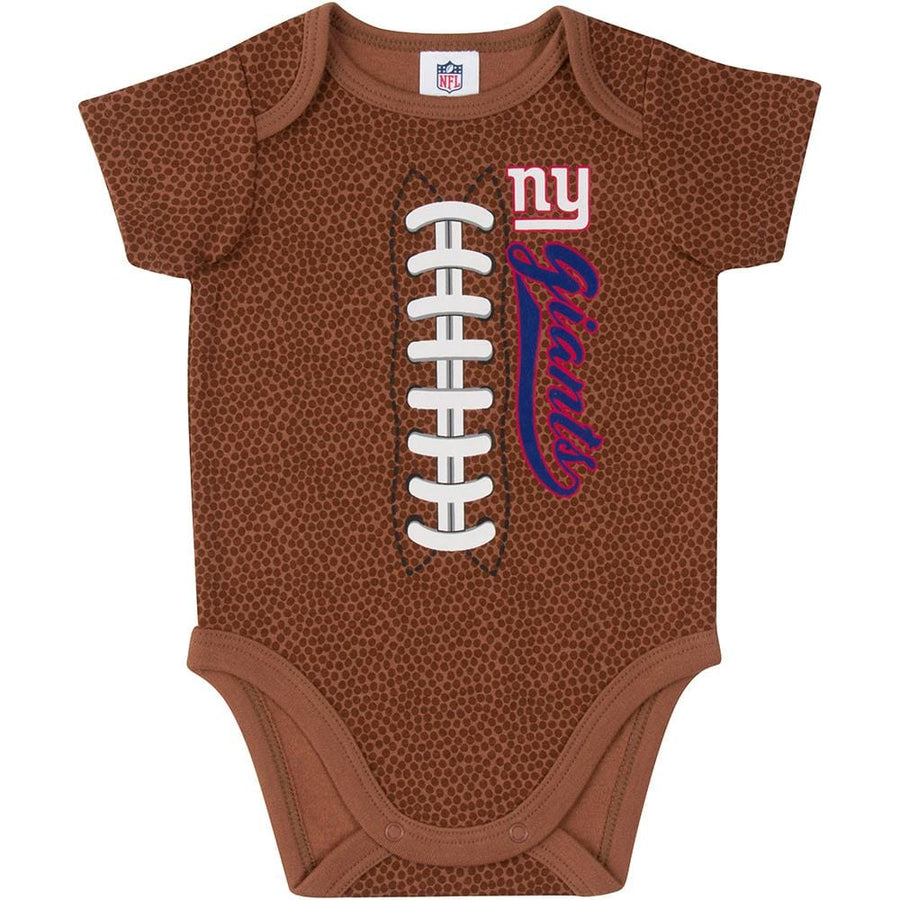 New York Giants Baby Boys Football Short Sleeve Bodysuit-Gerber Childrenswear