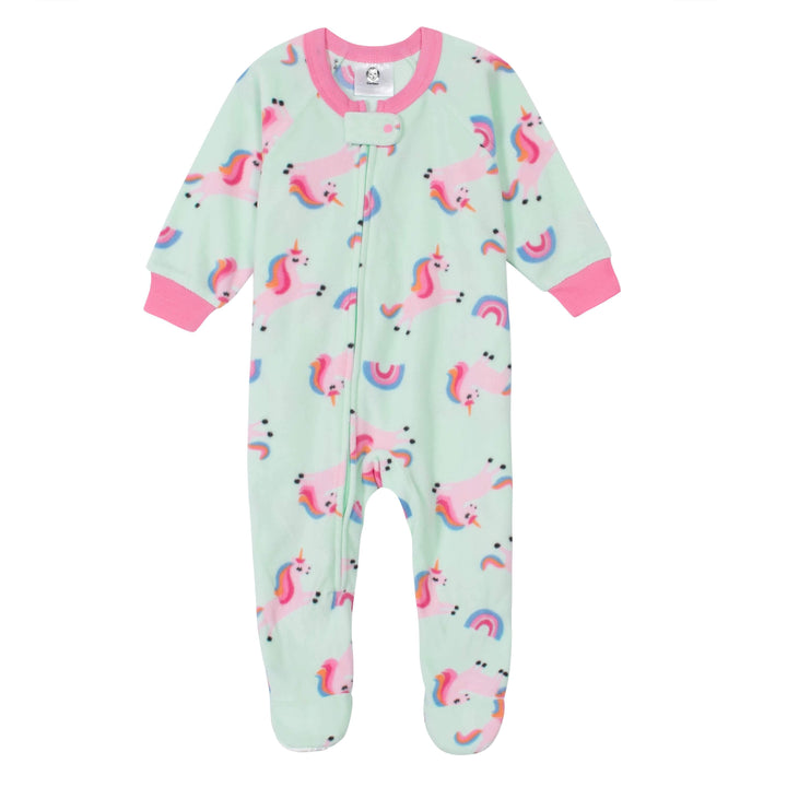 Gerber® Baby Girls Unicorn Fleece Pajamas-Gerber Childrenswear