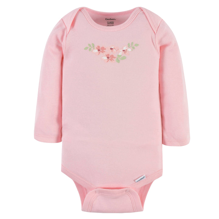 3-Pack Baby Girls Feelin' Floral Long Sleeve Onesies® Bodysuits-Gerber Childrenswear