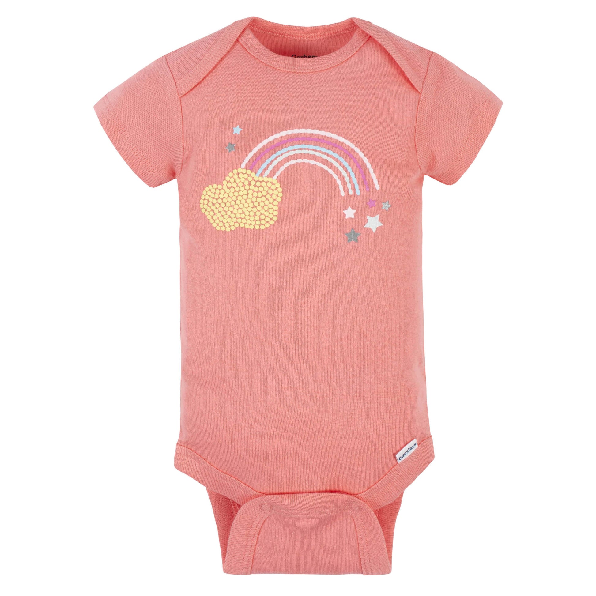 5-Pack Baby Girls Rainbow Short Sleeve Onesies® Bodysuits-Gerber Childrenswear