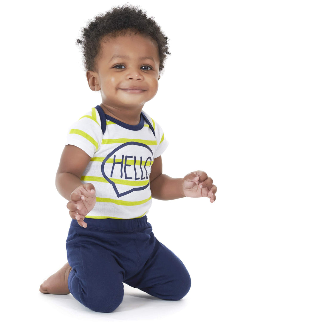 4-Pack Baby Boys Blue Stripes Pants-Gerber Childrenswear