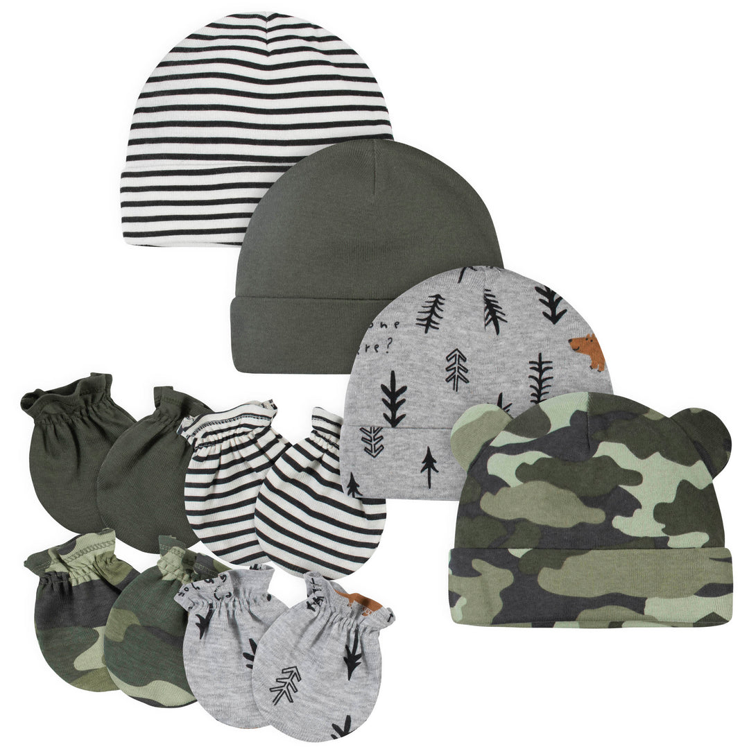 8-Piece Baby Boys Bear Caps Mittens Set – Gerber Childrenswear