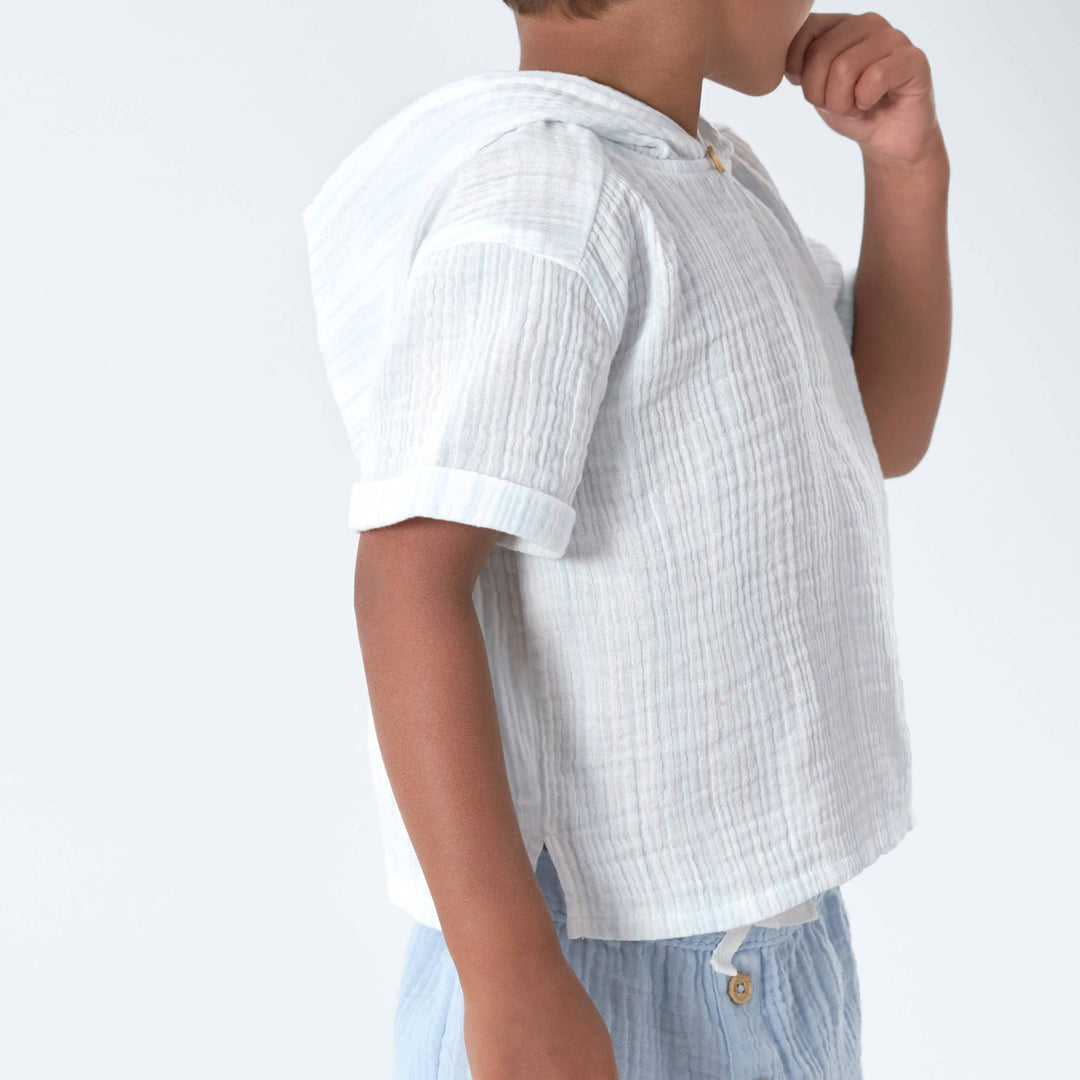 Infant & Toddler Boys Blue Gauze Shorts-Gerber Childrenswear