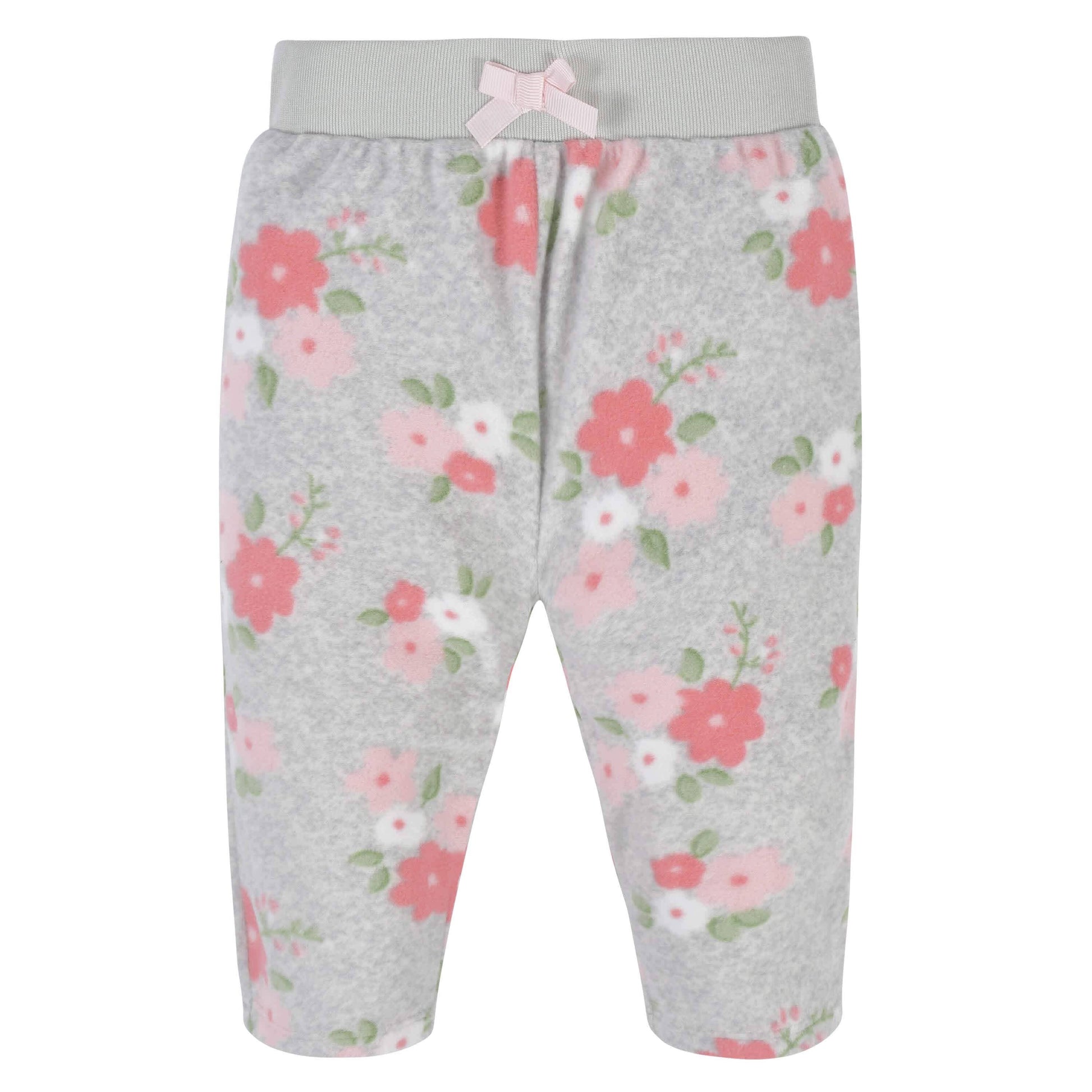 4-Pack Baby Girls Floral Microfleece Pants-Gerber Childrenswear