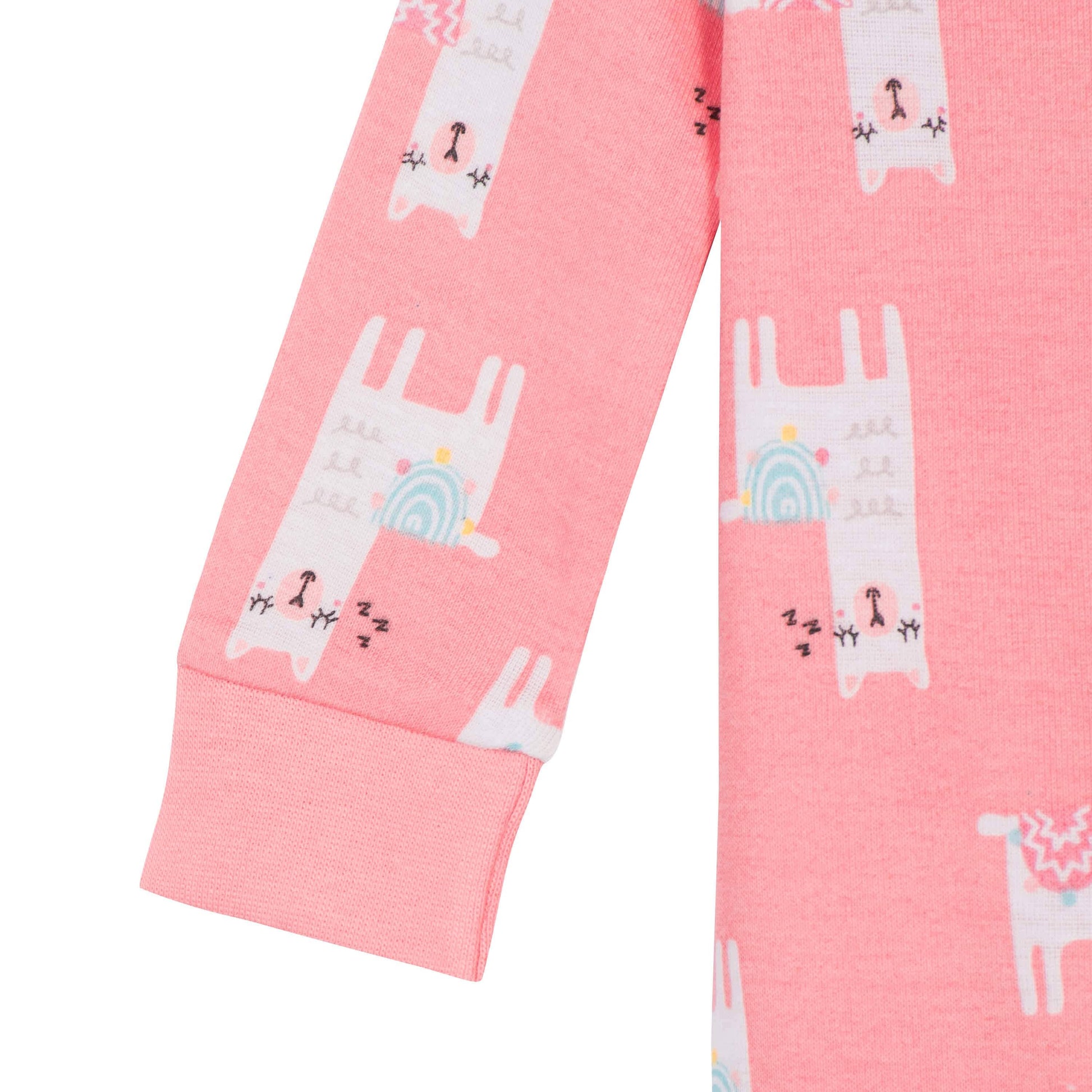 4-Pack Baby & Toddler Girls Llamas & Love Snug Fit Footed Cotton Pajamas-Gerber Childrenswear