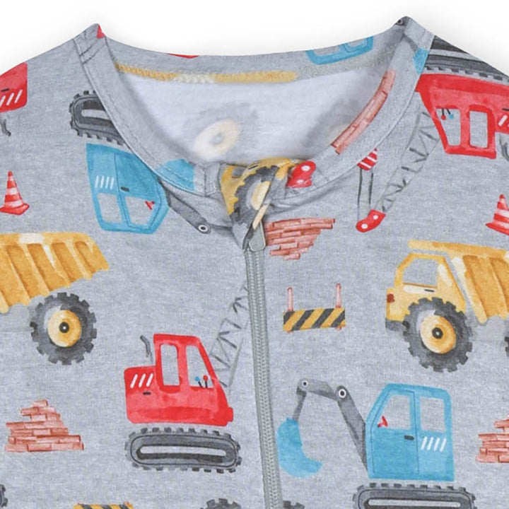 Baby & Toddler Boys Construction Trucks Buttery-Soft Viscose Made from Eucalyptus Snug Fit Footed Pajamas